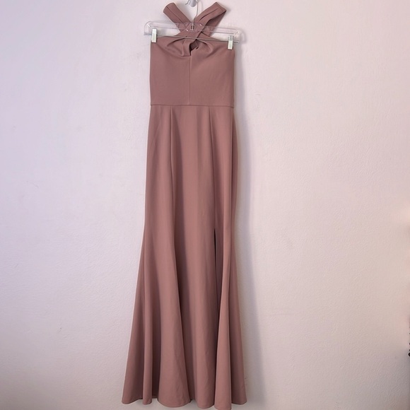 Jenny Yoo Collection Kayleigh Long Maxi Bridesmaid Dress Size 6 Whipped Apricot - Picture 3 of 16